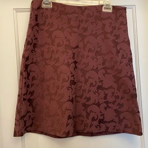 Purple plum brocade patterned Jacquard midi skirt